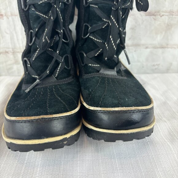 Sorel Women's 6.5 Tivoli II Black Suede Waterproof Lace-up Winter Snow Boots - Picture 7 of 15